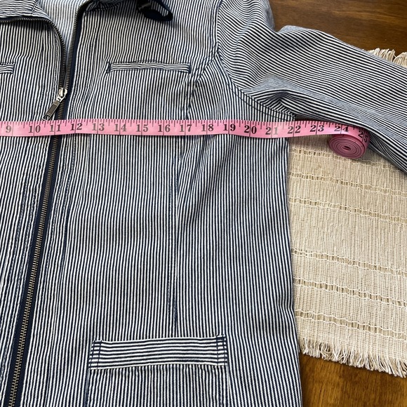 Christopher & Banks Railroad Striped Jacket With 4 Pockets & Long Sleeves Small - Picture 7 of 13